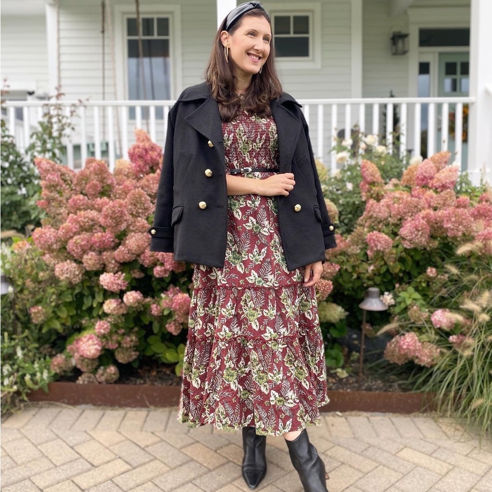 Pretty berry floral maxi
